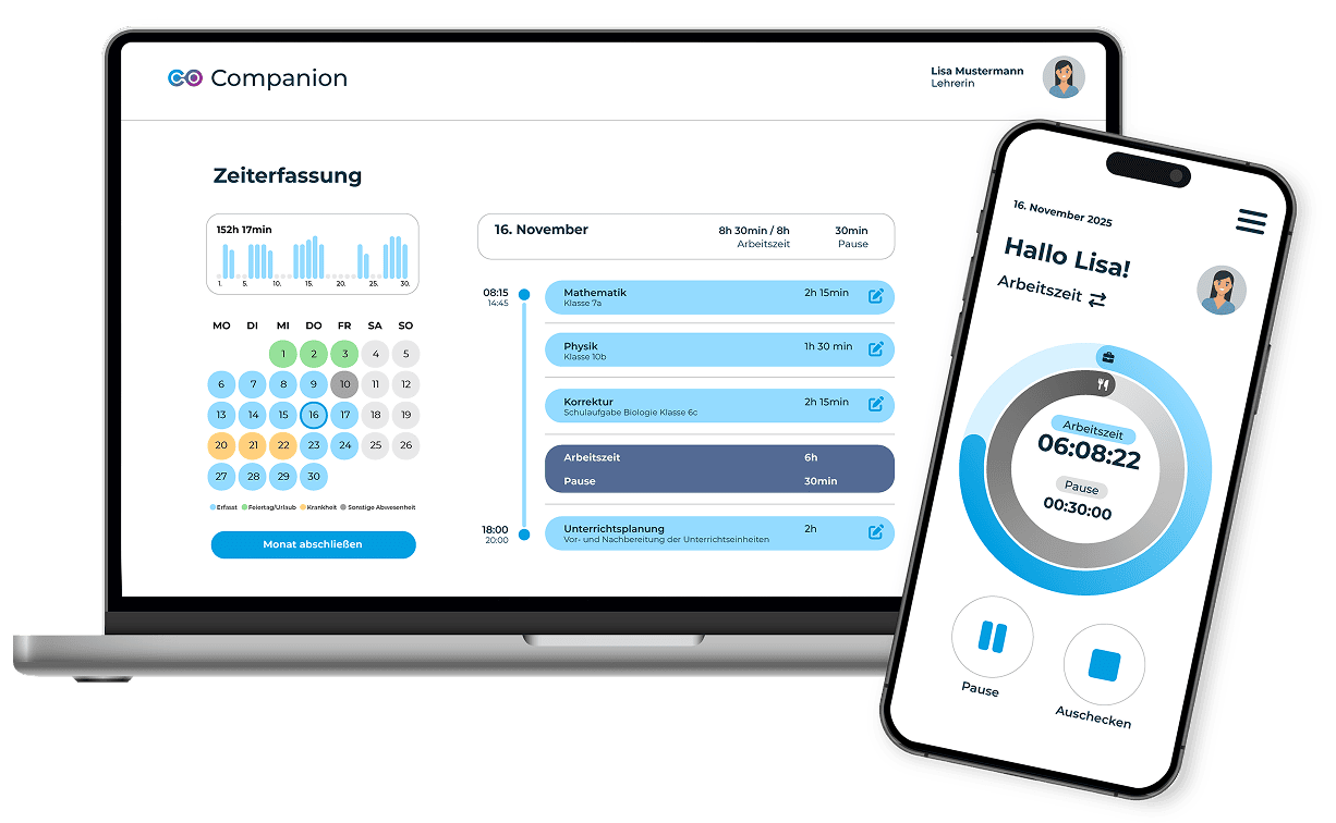 Zeiterfassung leicht gemacht Desktop-Oberfläche und App